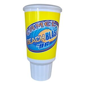 Vintage 1996 Camel Beach Blast Cup with Lid and Groove Blender Guide